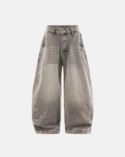 Rhinestone Barrel Jeans