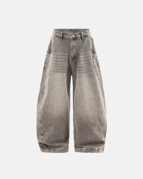 Rhinestone Barrel Jeans