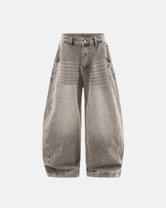 Rhinestone Barrel Jeans