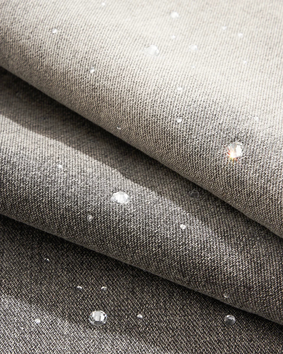 Rhinestone Barrel Jeans