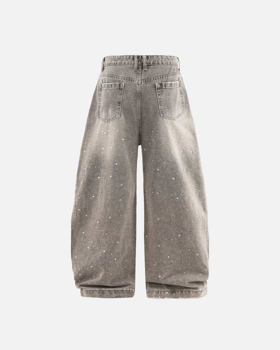 Rhinestone Barrel Jeans